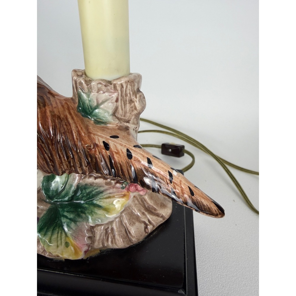 Fitz and Floyd Table Lamp Frederick Cooper Pheasant Vintage Ceramic Brass - Picture 8 of 16